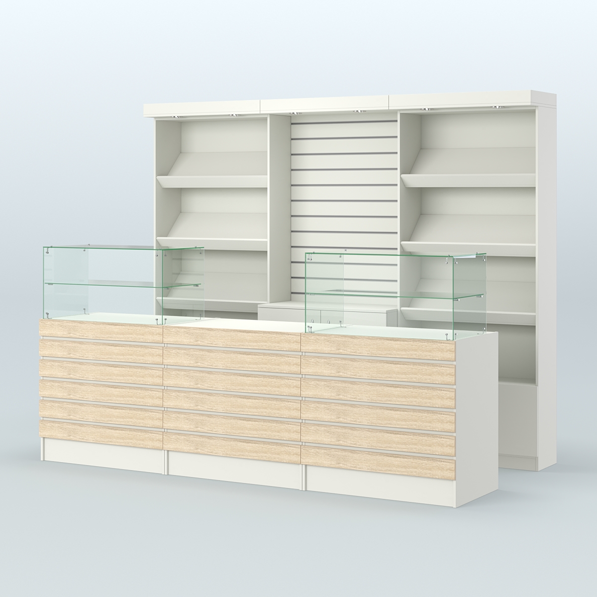 Торговая точка для чая, кофе и выпечки №11 Белый + Дуб Сонома