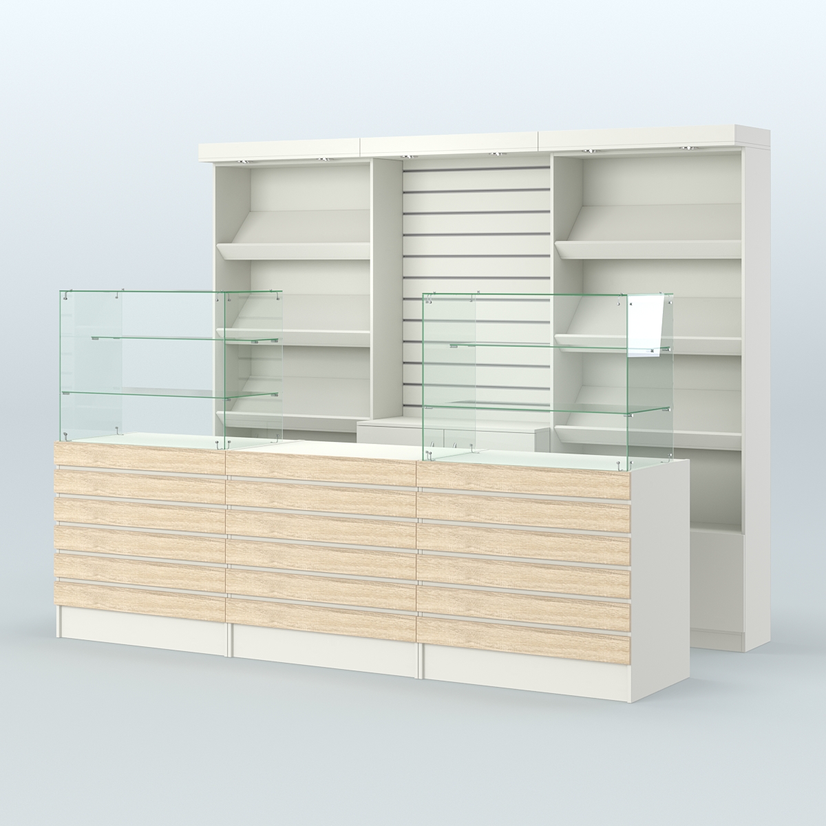 Торговая точка для чая, кофе и выпечки №12 Белый + Дуб Сонома