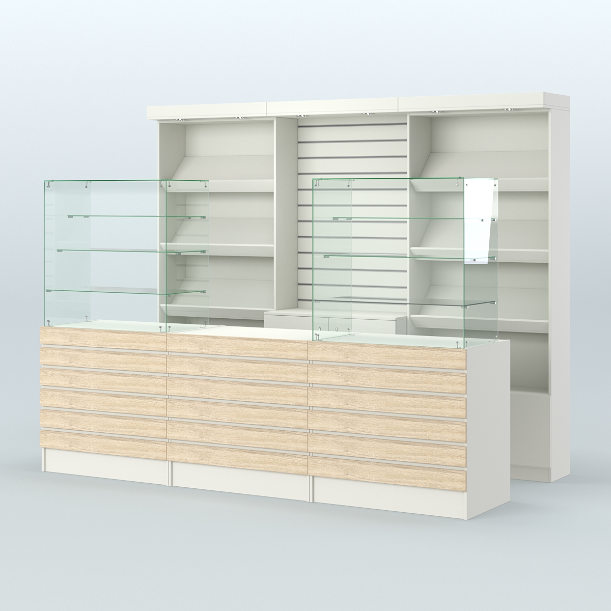 Торговая точка для чая, кофе и выпечки №13 Белый + Дуб Сонома