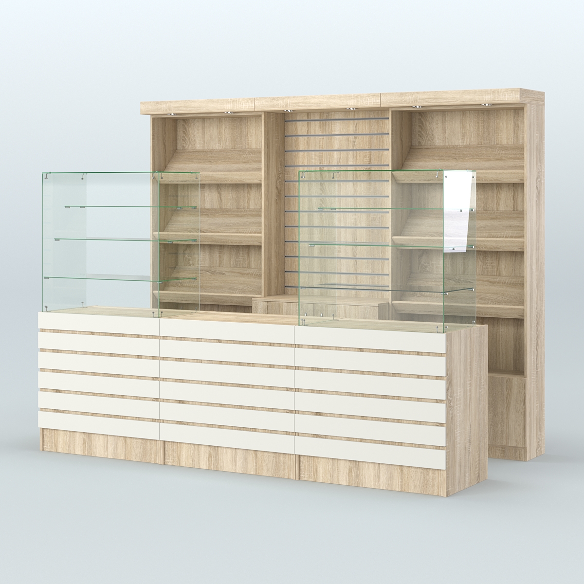 Торговая точка для чая, кофе и выпечки №13 Дуб Сонома + Белый