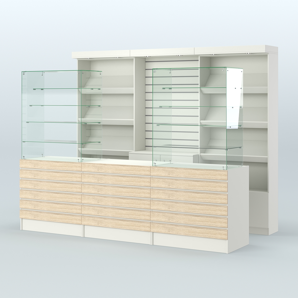 Торговая точка для чая, кофе и выпечки №14 Белый + Дуб Сонома