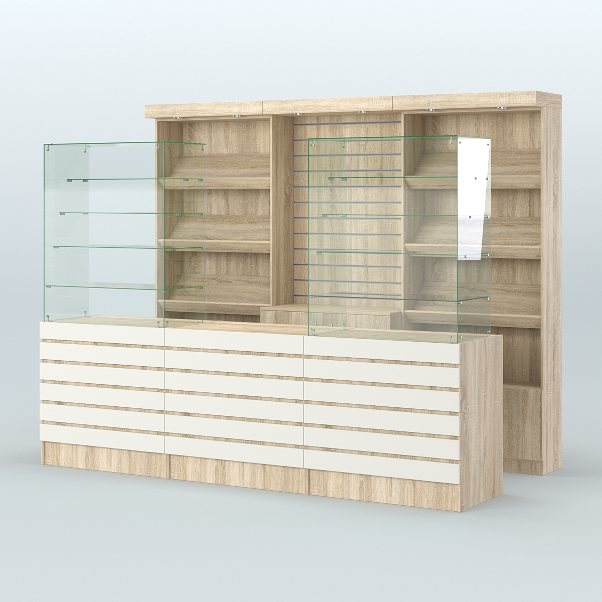 Торговая точка для чая, кофе и выпечки №14 Дуб Сонома + Белый