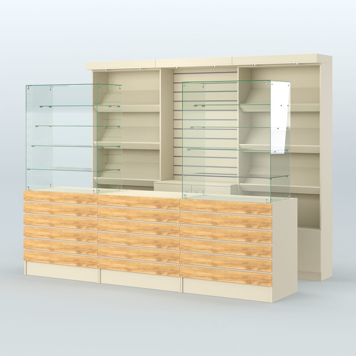 Торговая точка для чая, кофе и выпечки №14 Крем Вайс и Дуб Золотистый