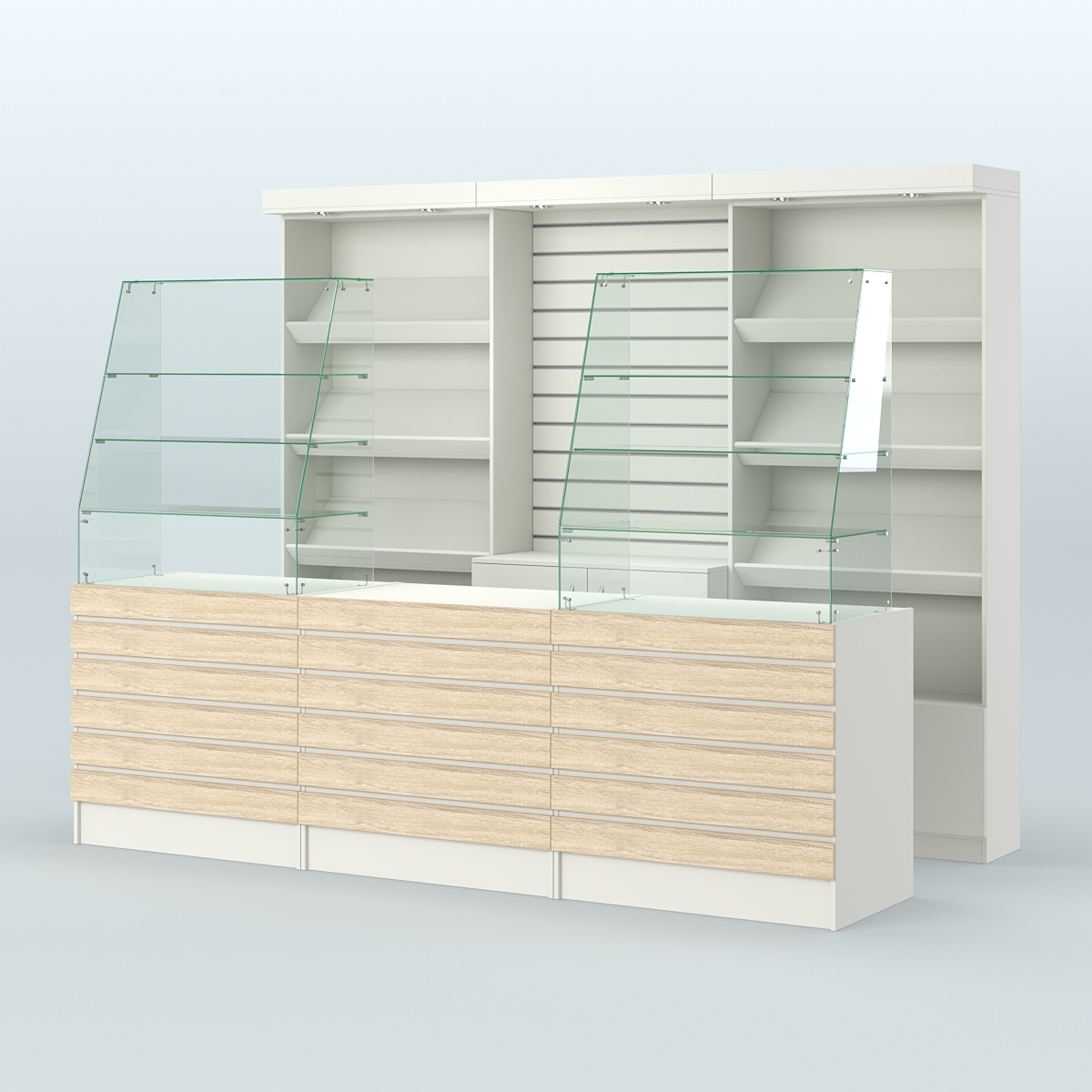 Торговая точка для чая, кофе и выпечки №15 Белый + Дуб Сонома