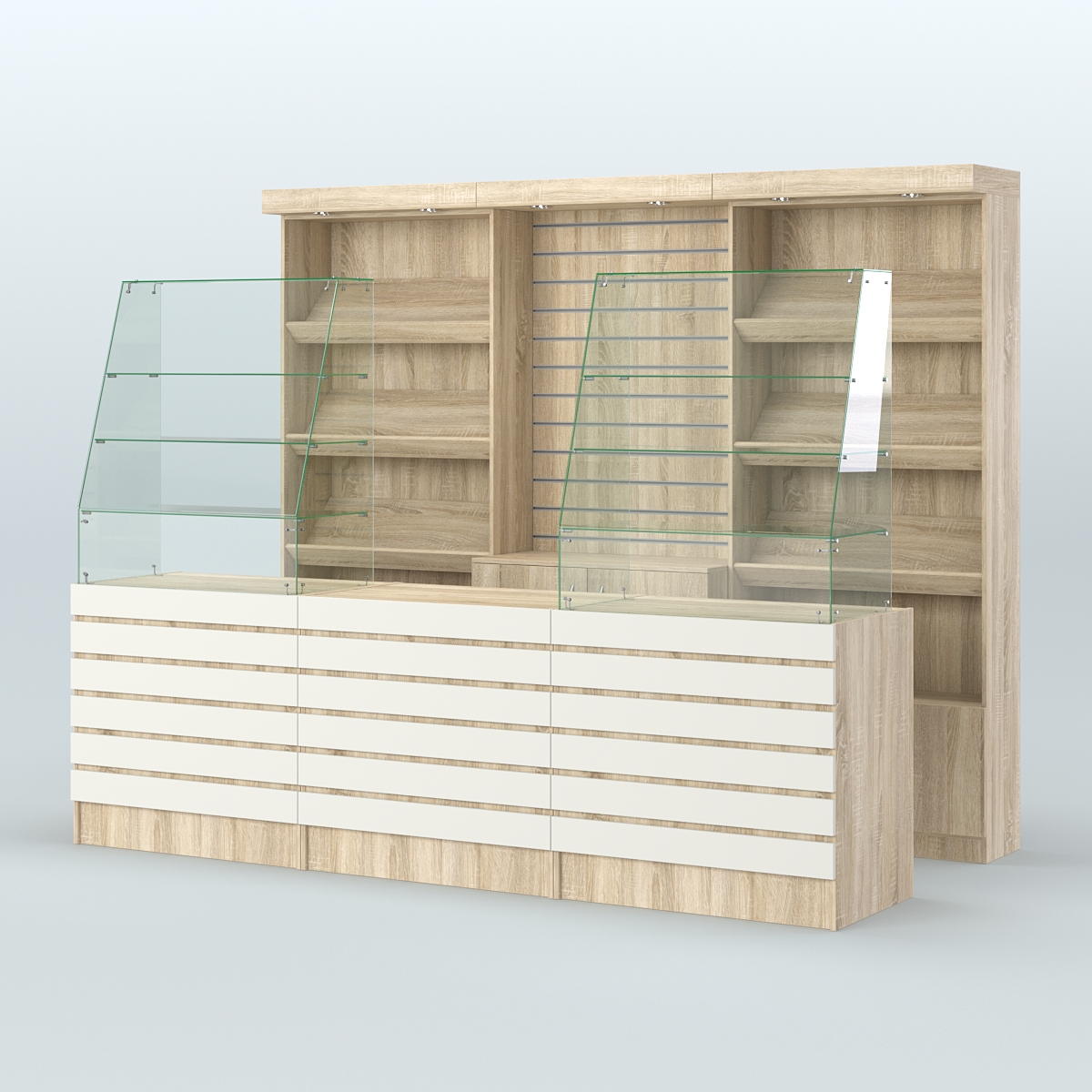 Торговая точка для чая, кофе и выпечки №15 Дуб Сонома + Белый