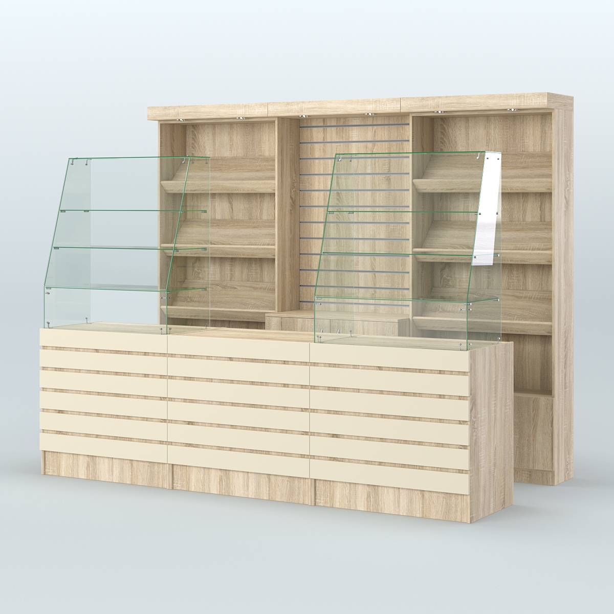 Торговая точка для чая, кофе и выпечки №15 Дуб Сонома и Крем Вайс 5-U2236