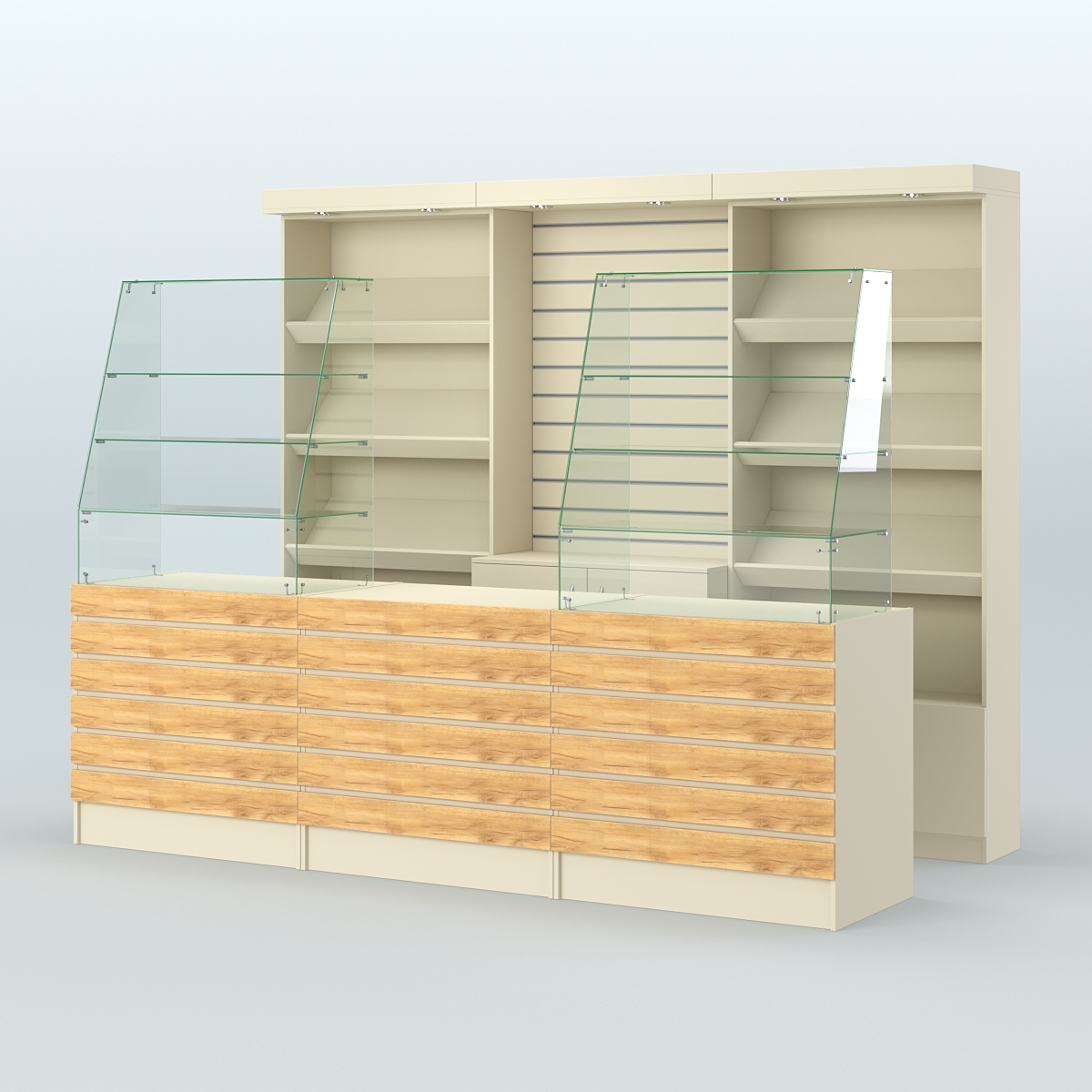 Торговая точка для чая, кофе и выпечки №15 Крем Вайс и Дуб Золотистый