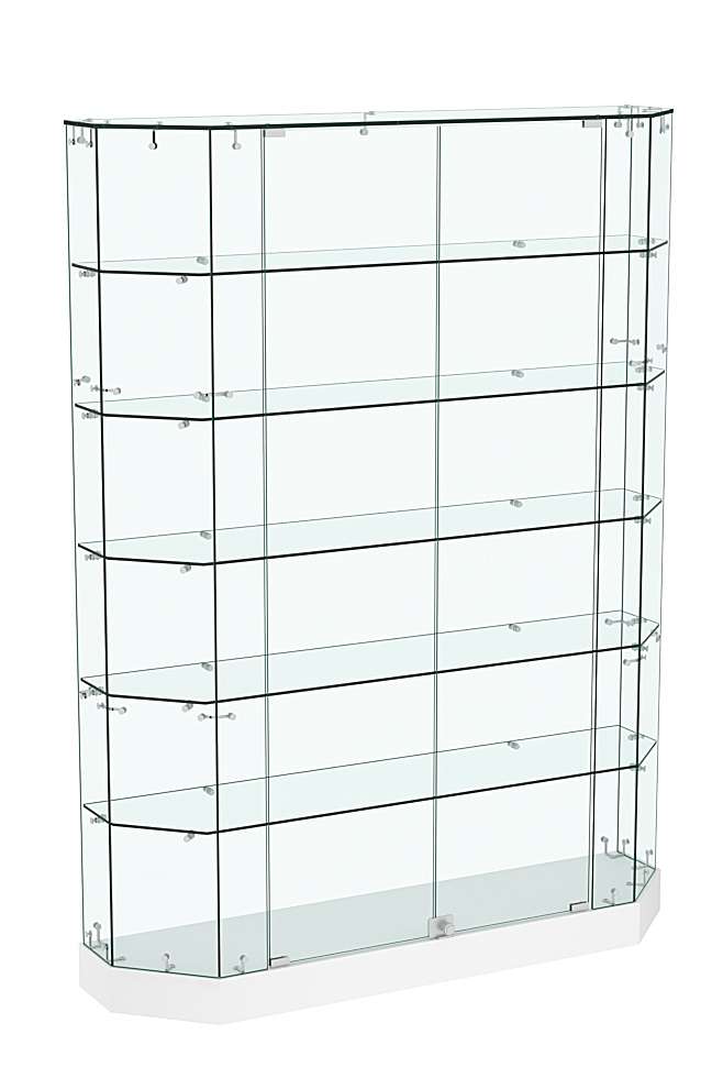 Торговая стеклянная витрина Хит Продаж со скошенным фасадом обзорная №429 Белый