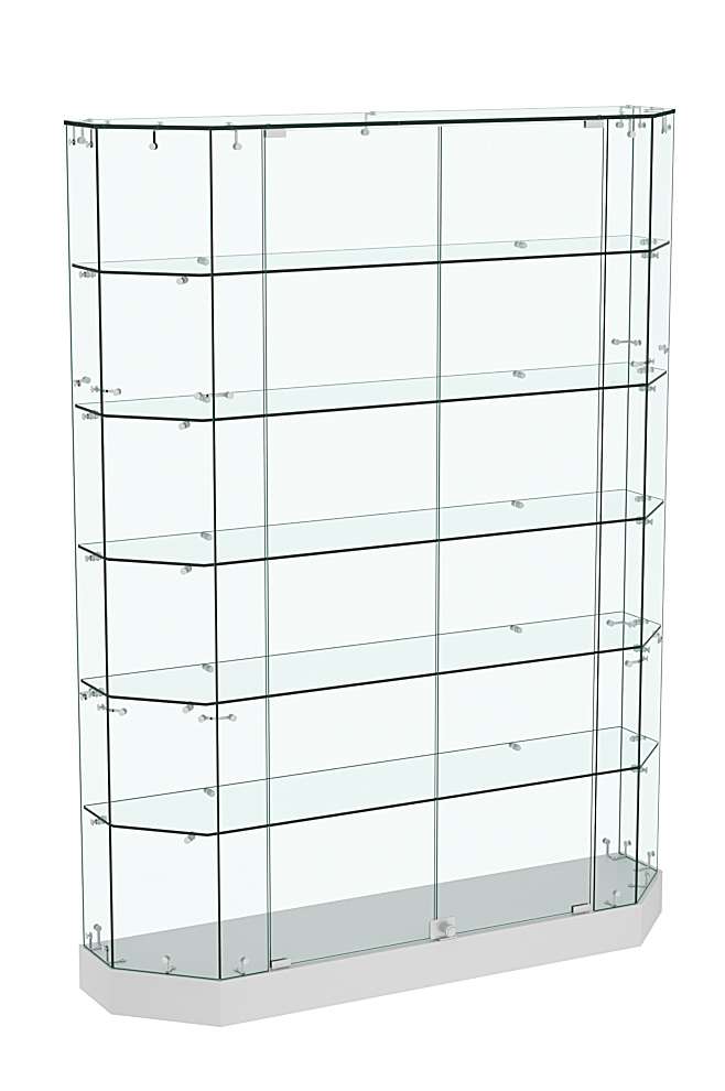 Торговая стеклянная витрина Хит Продаж со скошенным фасадом обзорная №429 Серый