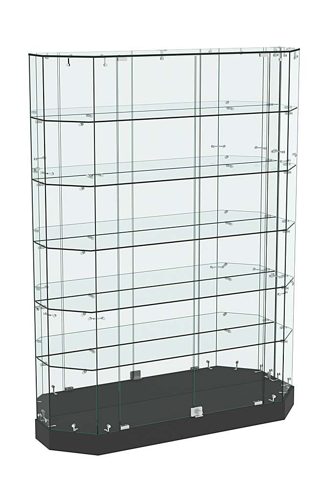 Торговая стеклянная витрина Хит Продаж со скошенным фасадом низкая №441 Черный