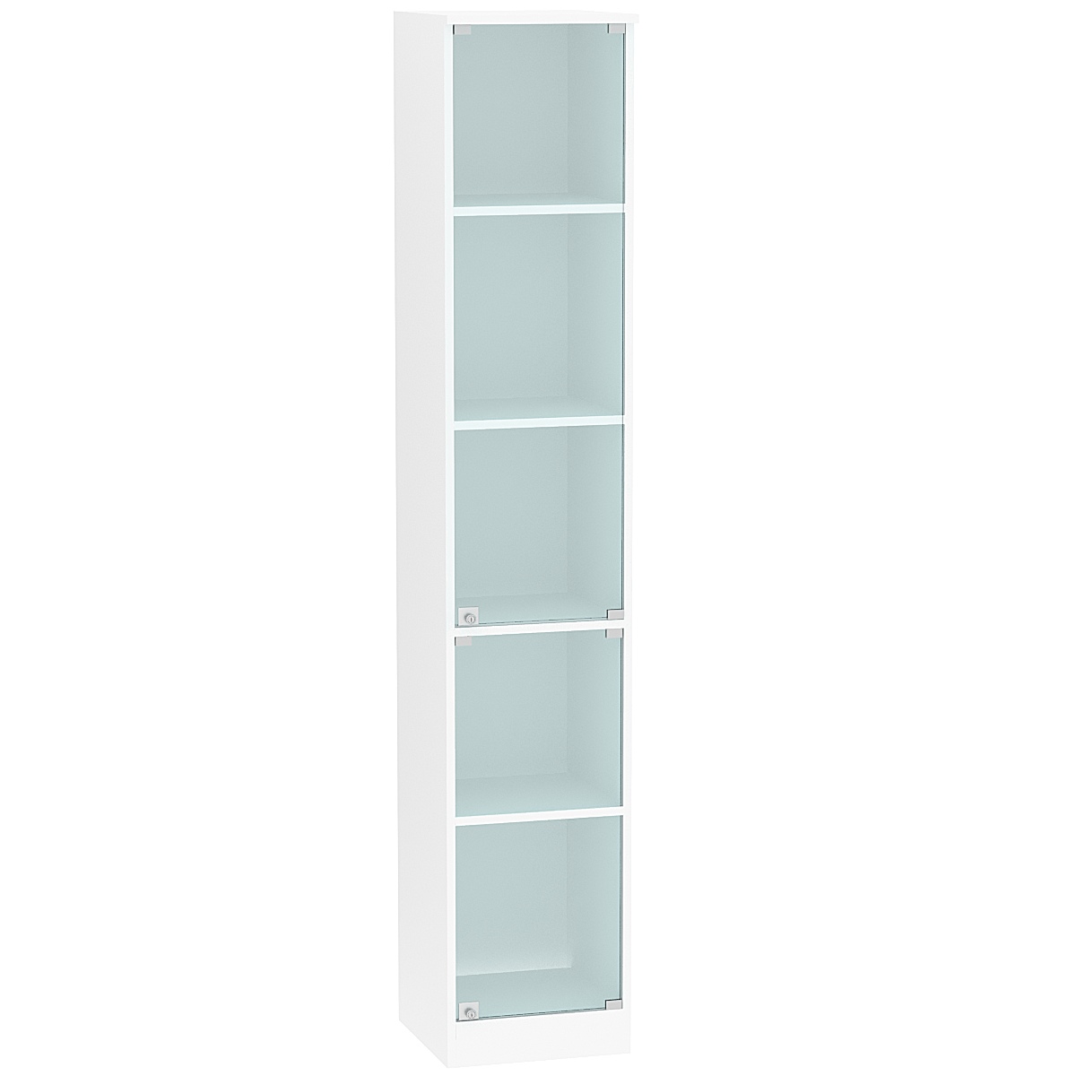 Шкаф-витрина офисная узкая ШВ-52 Белый