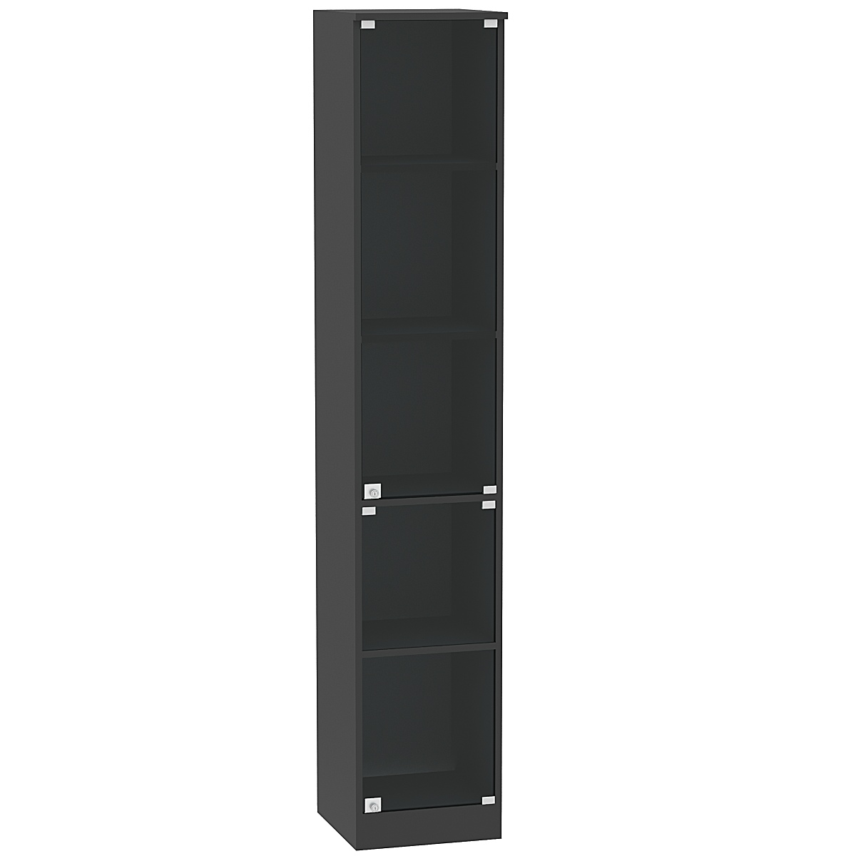 Шкаф-витрина офисная узкая ШВ-52 Черный