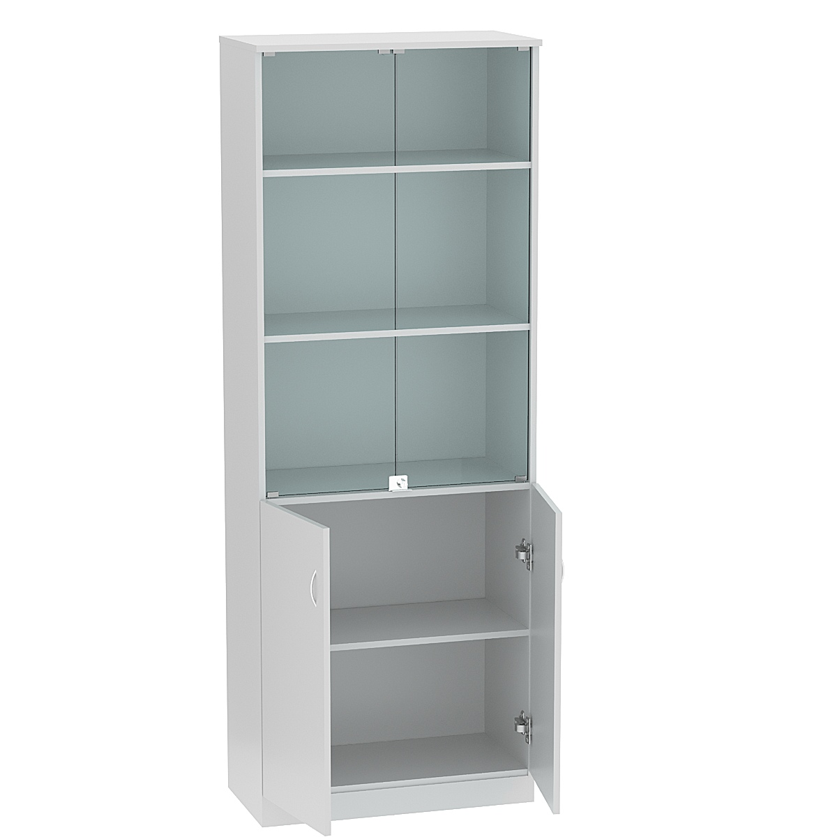 Шкаф офисный со стеклом ШВ-53 Серый