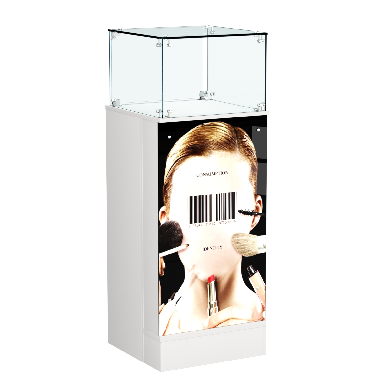 Прилавок со световым коробом квадратный №11 Белый