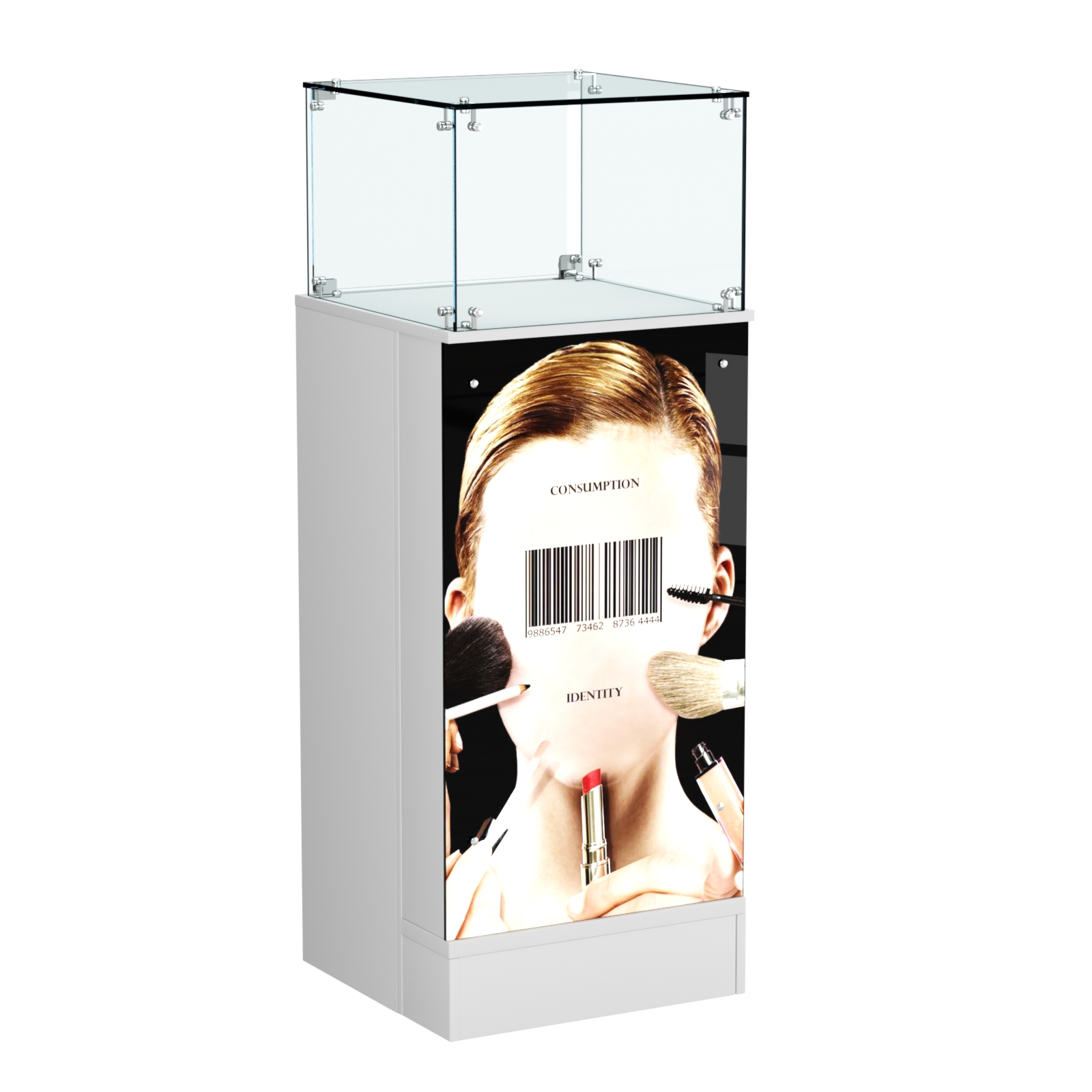 Прилавок со световым коробом квадратный №11 Серый