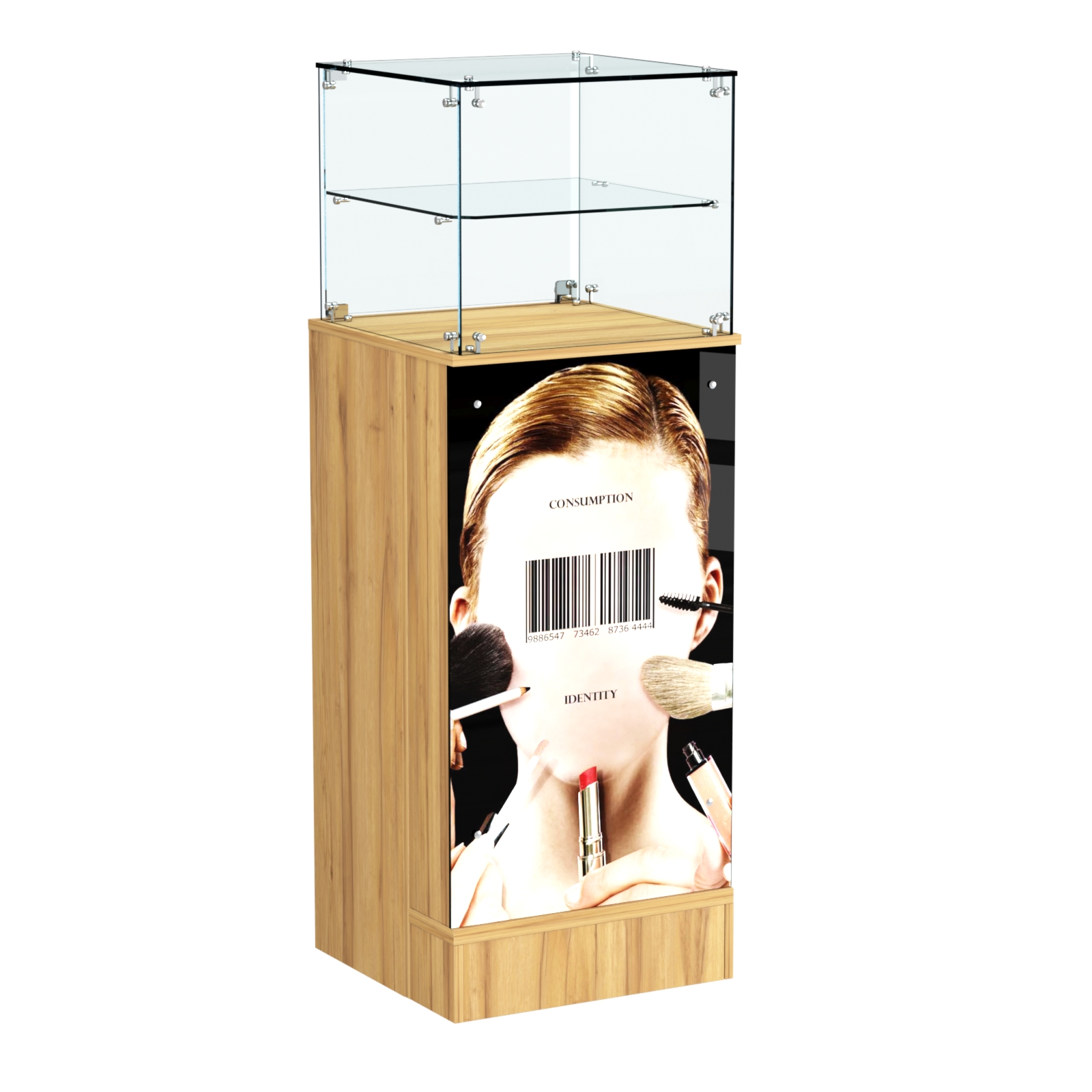 Прилавок со световым коробом узкий №12 Дуб Золотистый