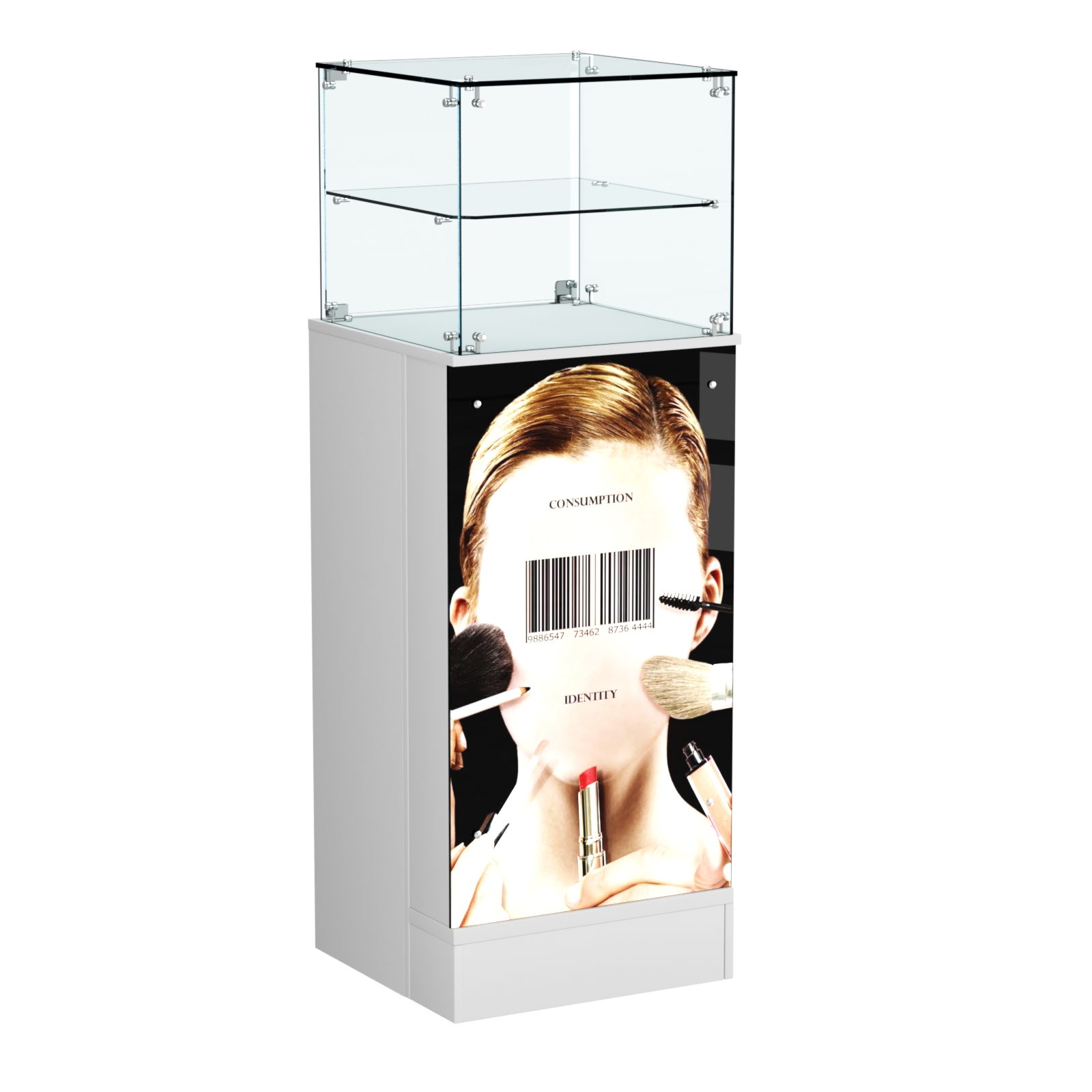 Прилавок со световым коробом узкий №12 Серый