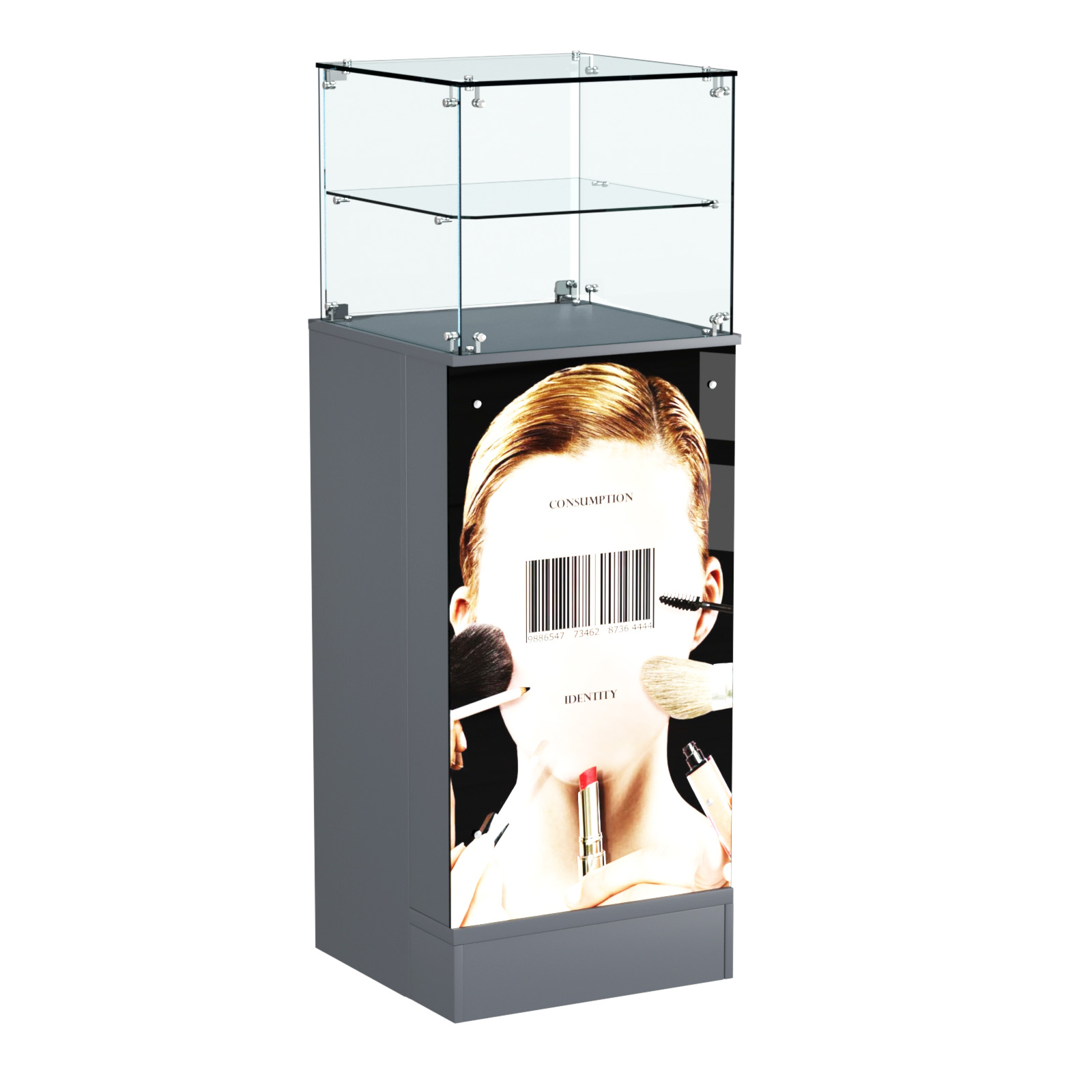 Прилавок со световым коробом узкий №12 Темно-Серый