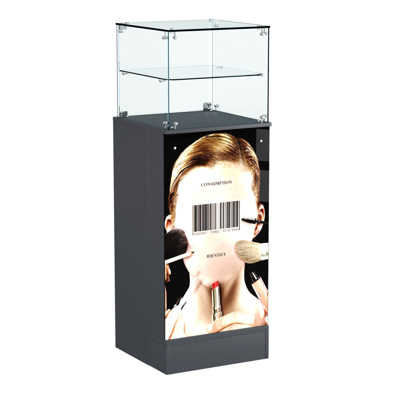 Прилавок со световым коробом узкий №12 Антрацит