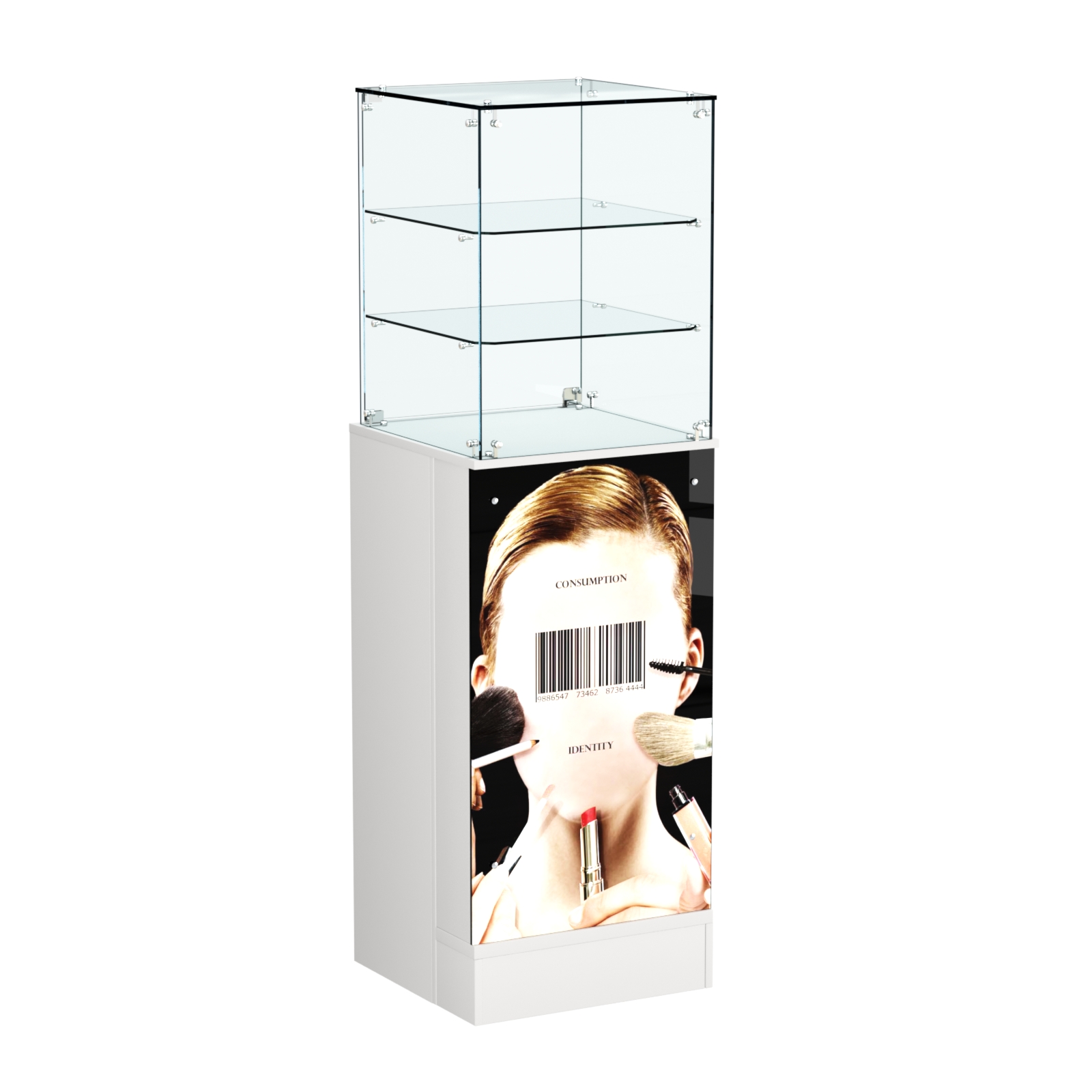 Прилавок со световым коробом и двумя полками №13 Белый