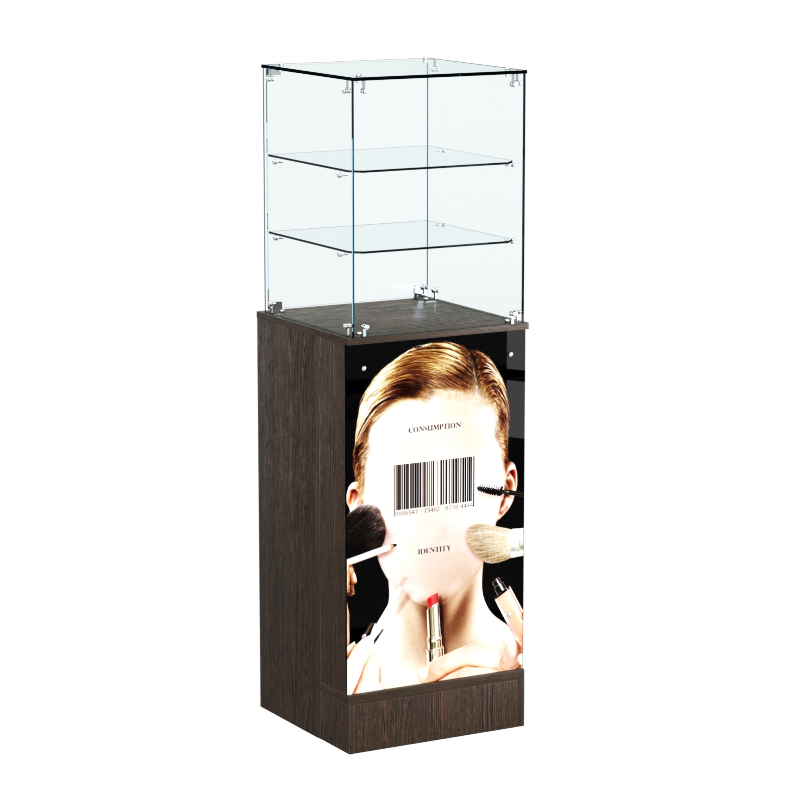 Прилавок со световым коробом и двумя полками №13 Дуб Венге