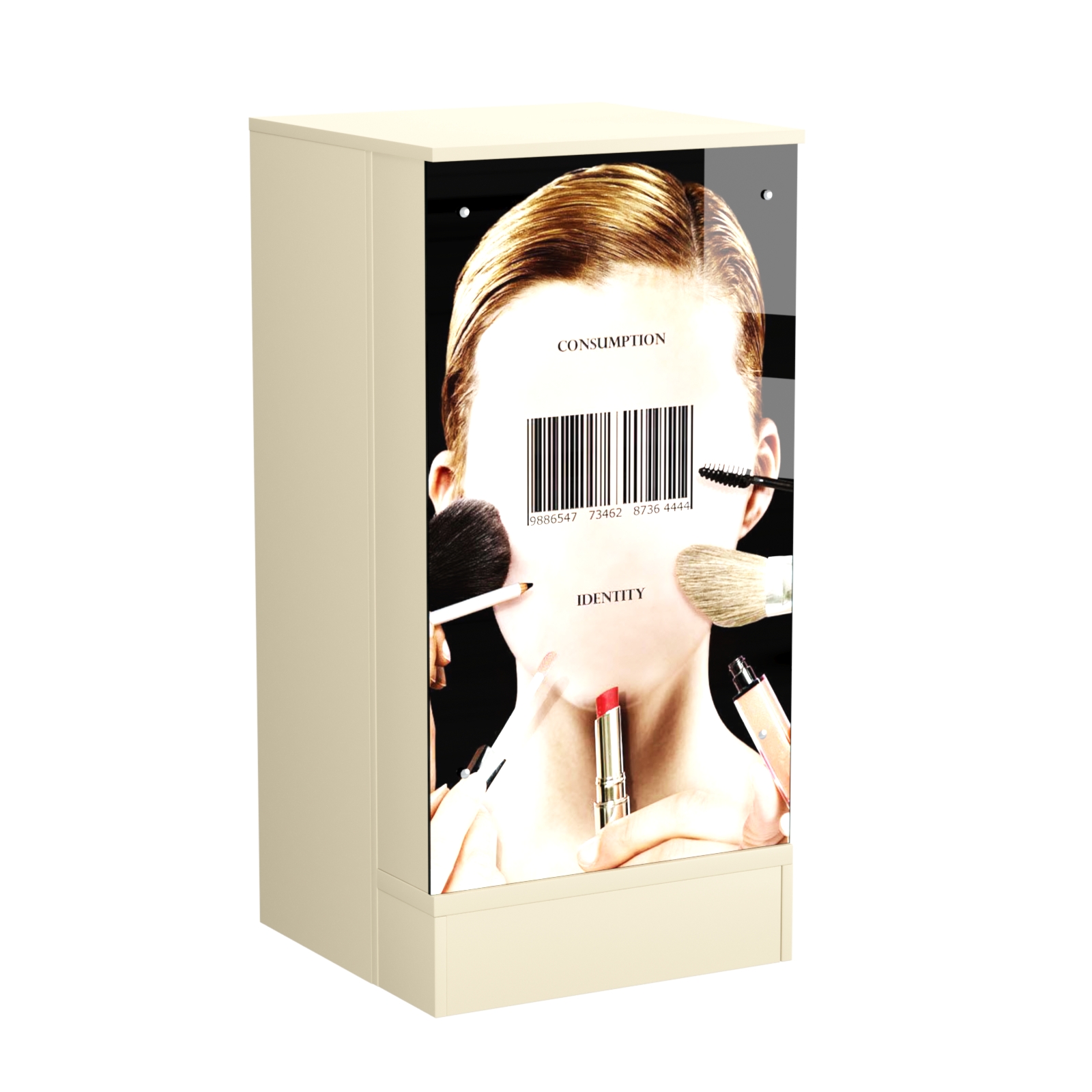 Стол-прилавок со световым коробом малый №21 Крем Вайс