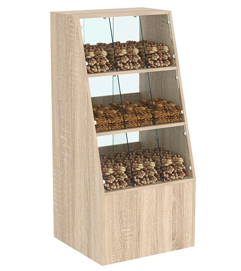 Прилавок для конфет и орехов на девять ячеек №2-600 Дуб сонома