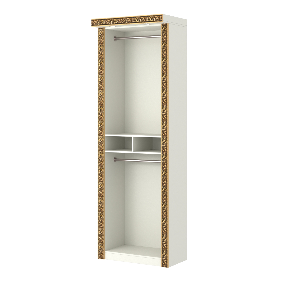 Торговый стенд для вывески рубашек с фризом и декором БАРОККО №СТП-Р-2 Белый