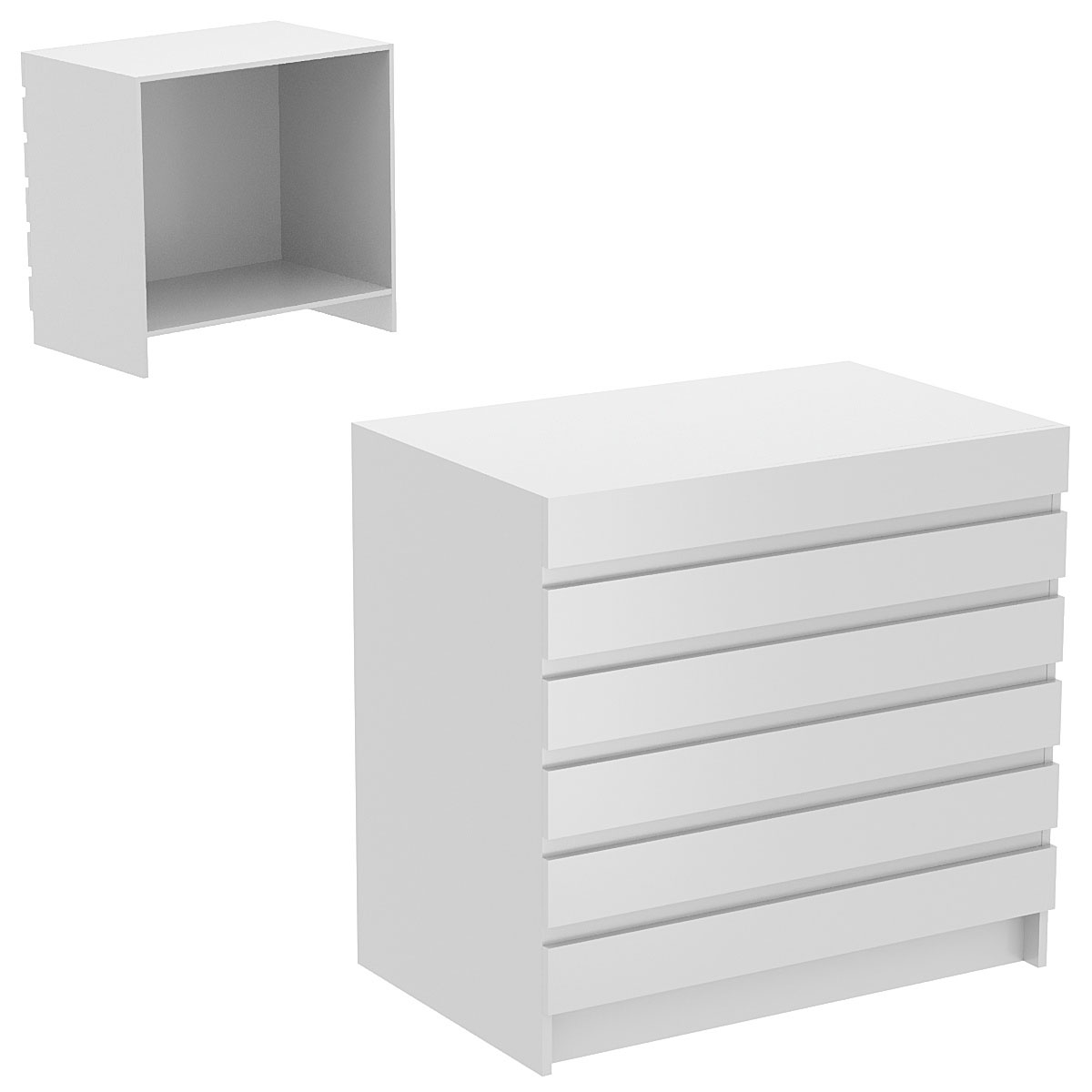 Торговый прилавок прямоугольный с фасадными панелями №1Э Серый