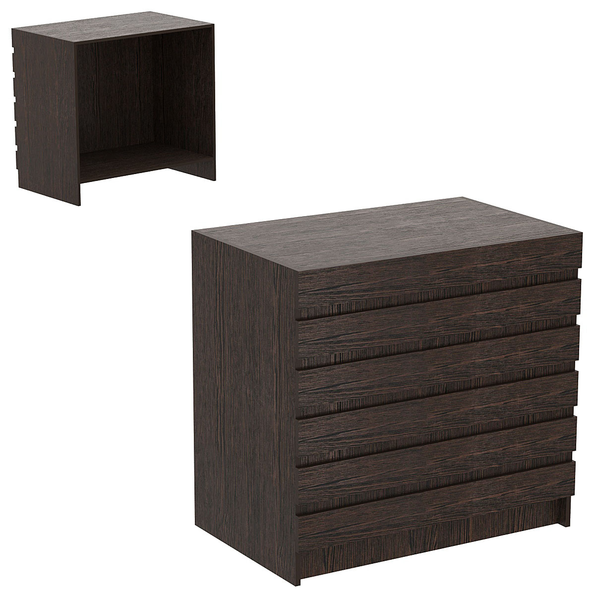 Торговый прилавок прямоугольный с фасадными панелями №1Э Дуб Венге