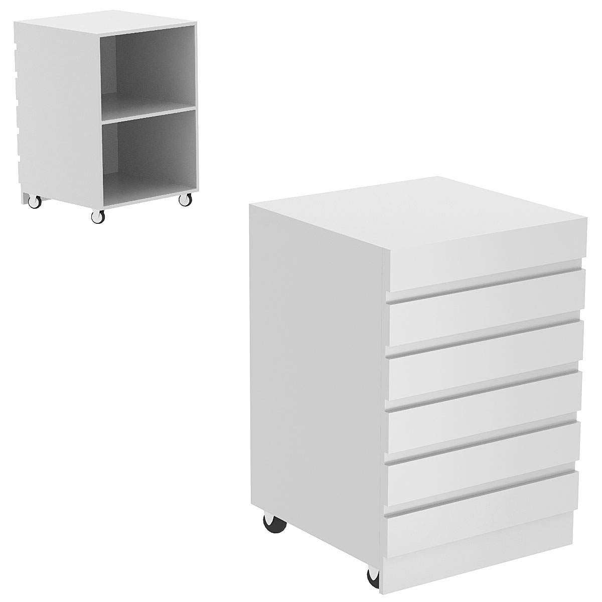 Торговый прилавок узкий на колесах с фасадными панелями №13Э Серый