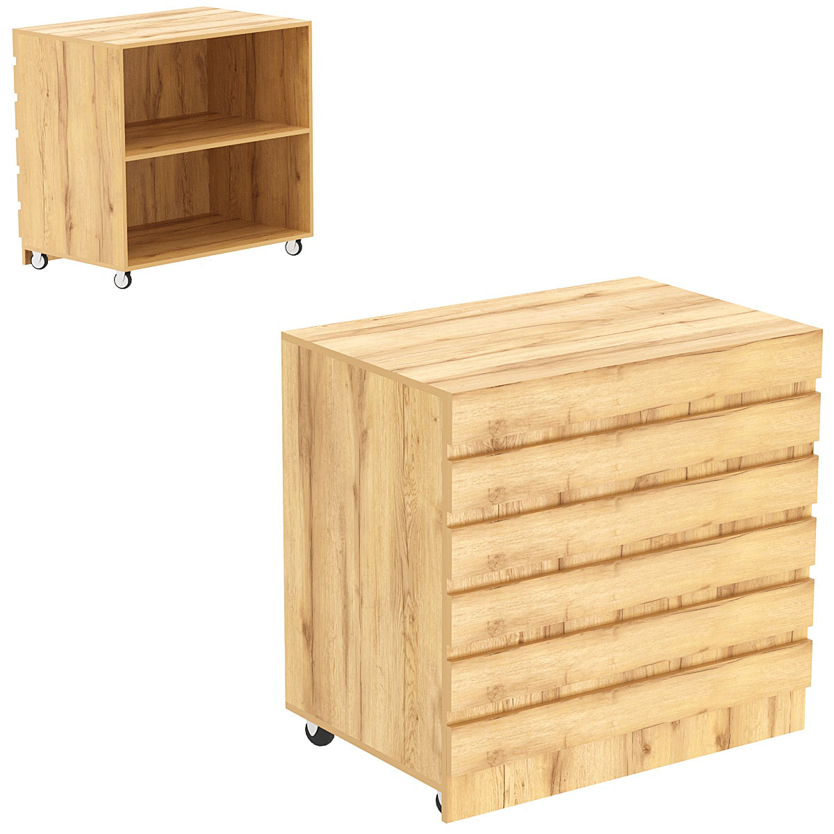 Торговый прилавок широкий выкатной с фасадными панелями №16Э Дуб Золотистый