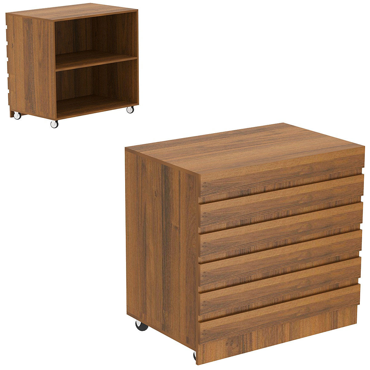 Торговый прилавок широкий выкатной с фасадными панелями №16Э Орех