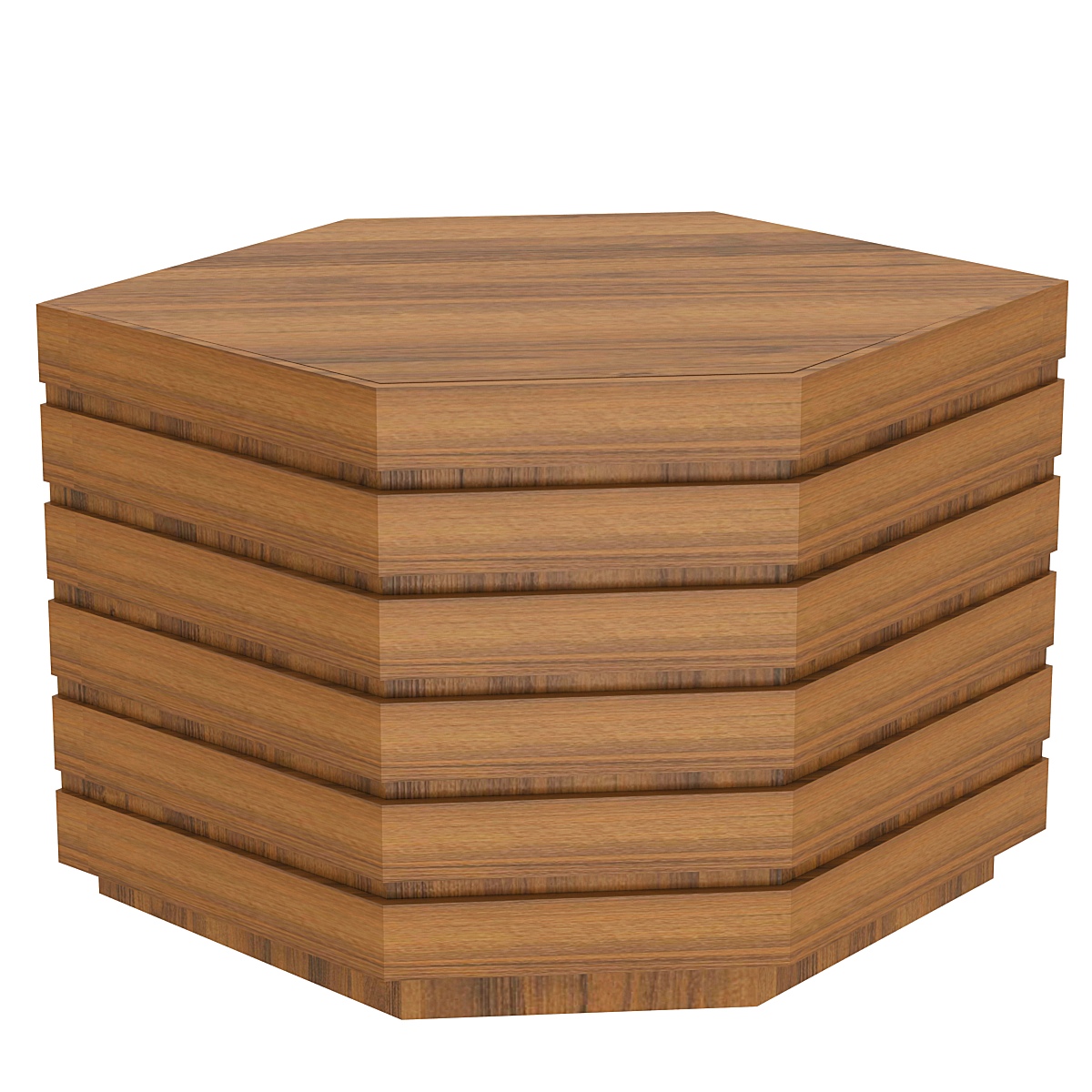 Торговый прилавок шестигранный с фасадными панелями №14Э Орех