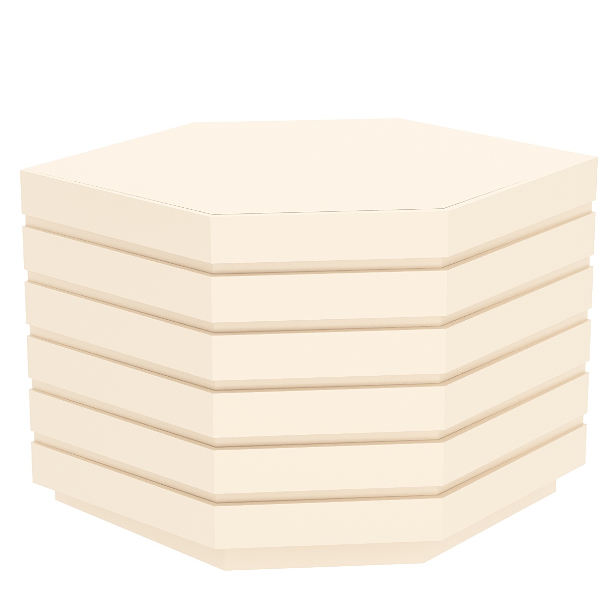 Торговый прилавок шестигранный с фасадными панелями №14Э Крем Вайс