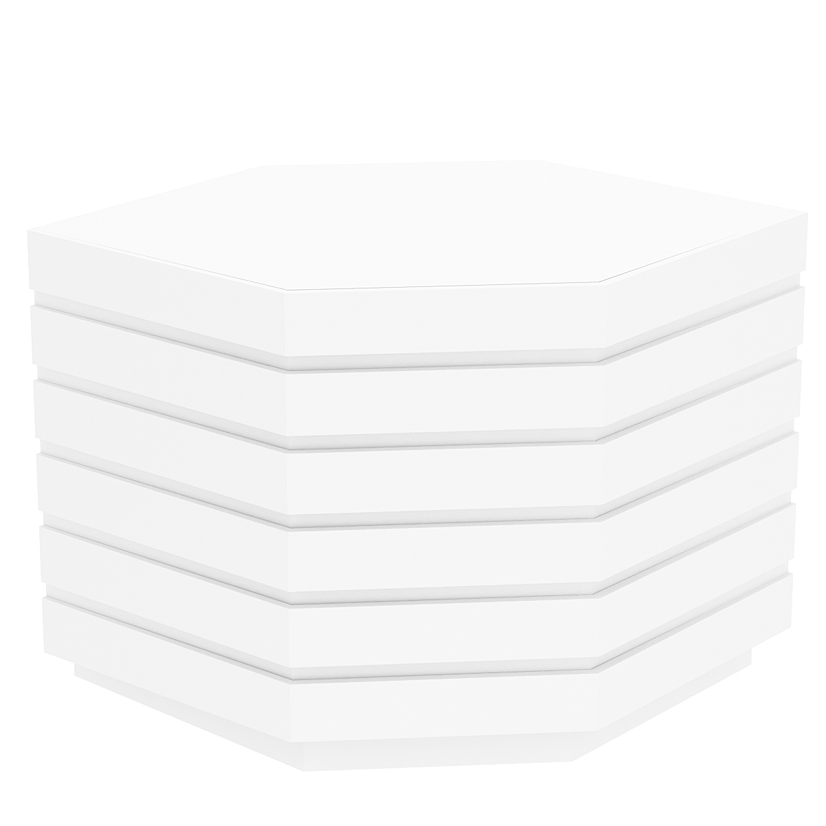 Торговый прилавок шестигранный с фасадными панелями №14Э Белый