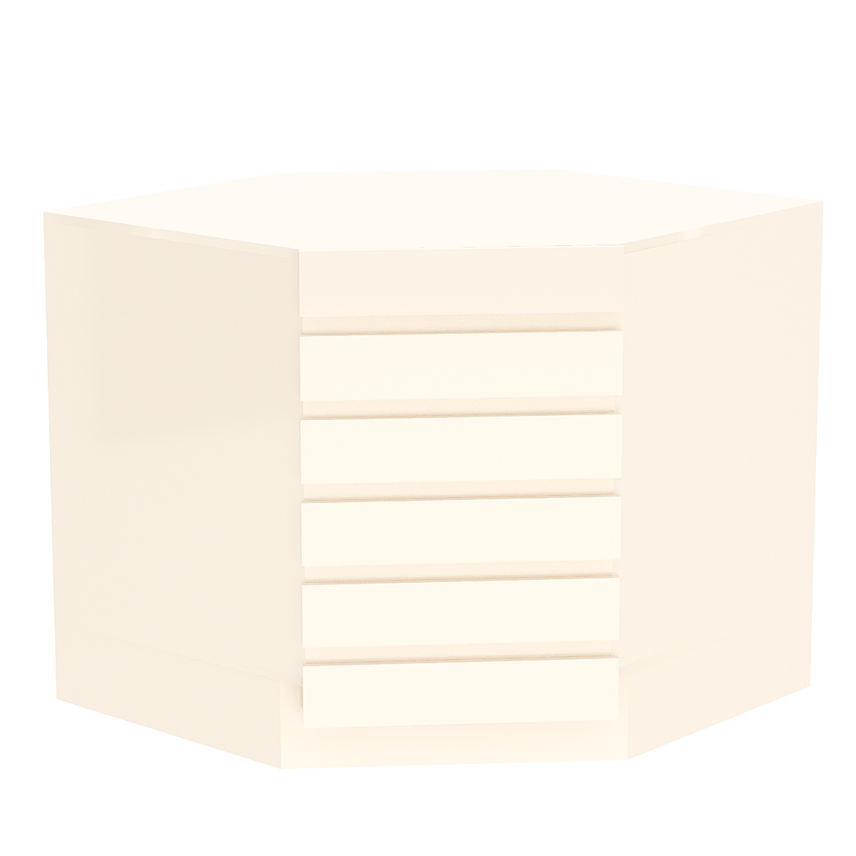 Торговый стол-прилавок внутренний с фасадными панелями №15Э Крем Вайс