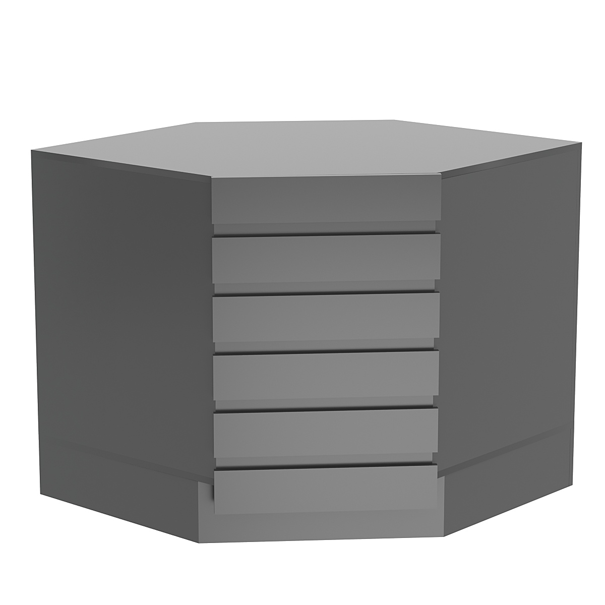 Торговый стол-прилавок внутренний с фасадными панелями №15Э Темно-Серый