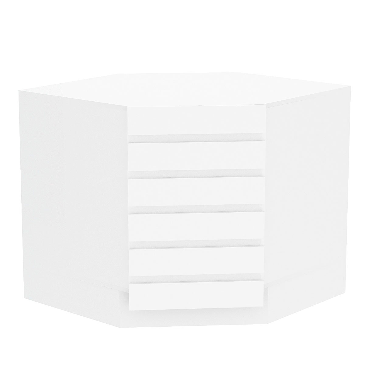 Торговый стол-прилавок внутренний с фасадными панелями №15Э Белый