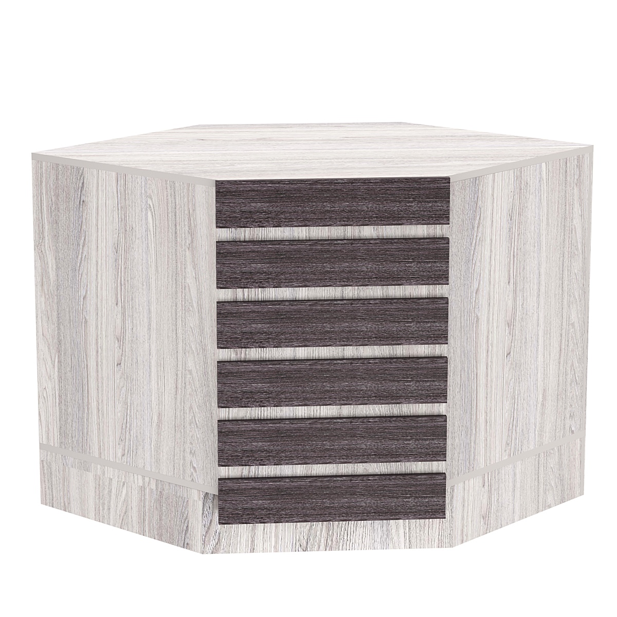 Торговый стол-прилавок внутренний с фасадными панелями №15Э Ясень Анкор светлый + Ясень Анкор темный