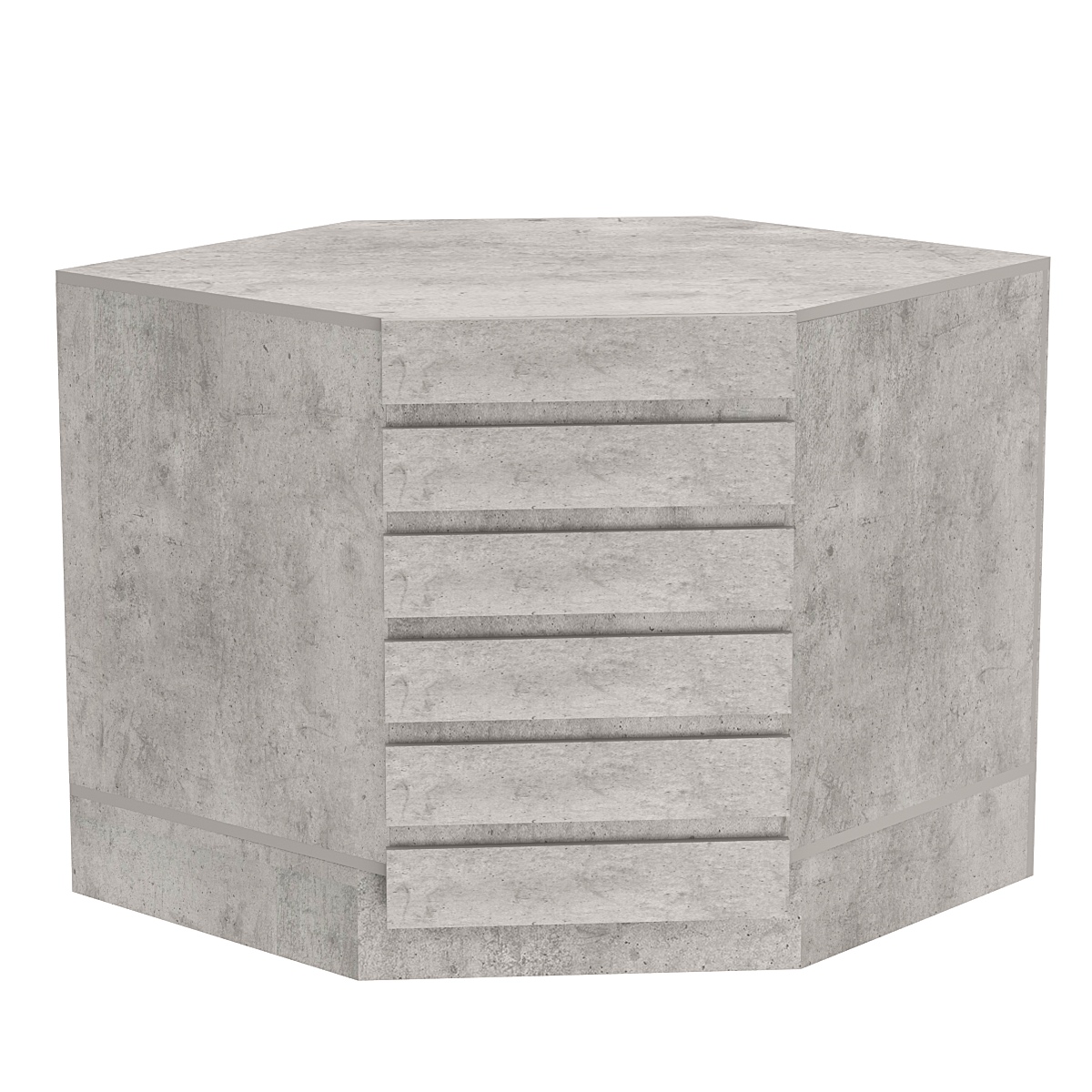 Торговый стол-прилавок внутренний с фасадными панелями №15Э Бетон Чикаго светло-серый F186 ST9