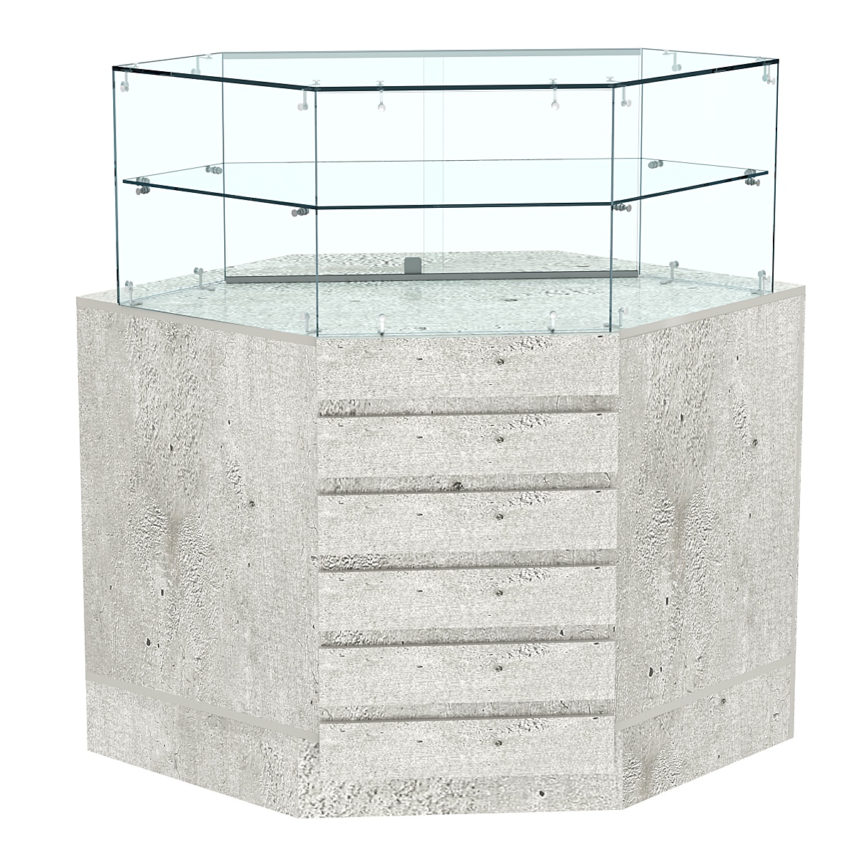 Торговый прилавок внутреннего угла с фасадными панелями №15Э-01 Метрополитан Грей