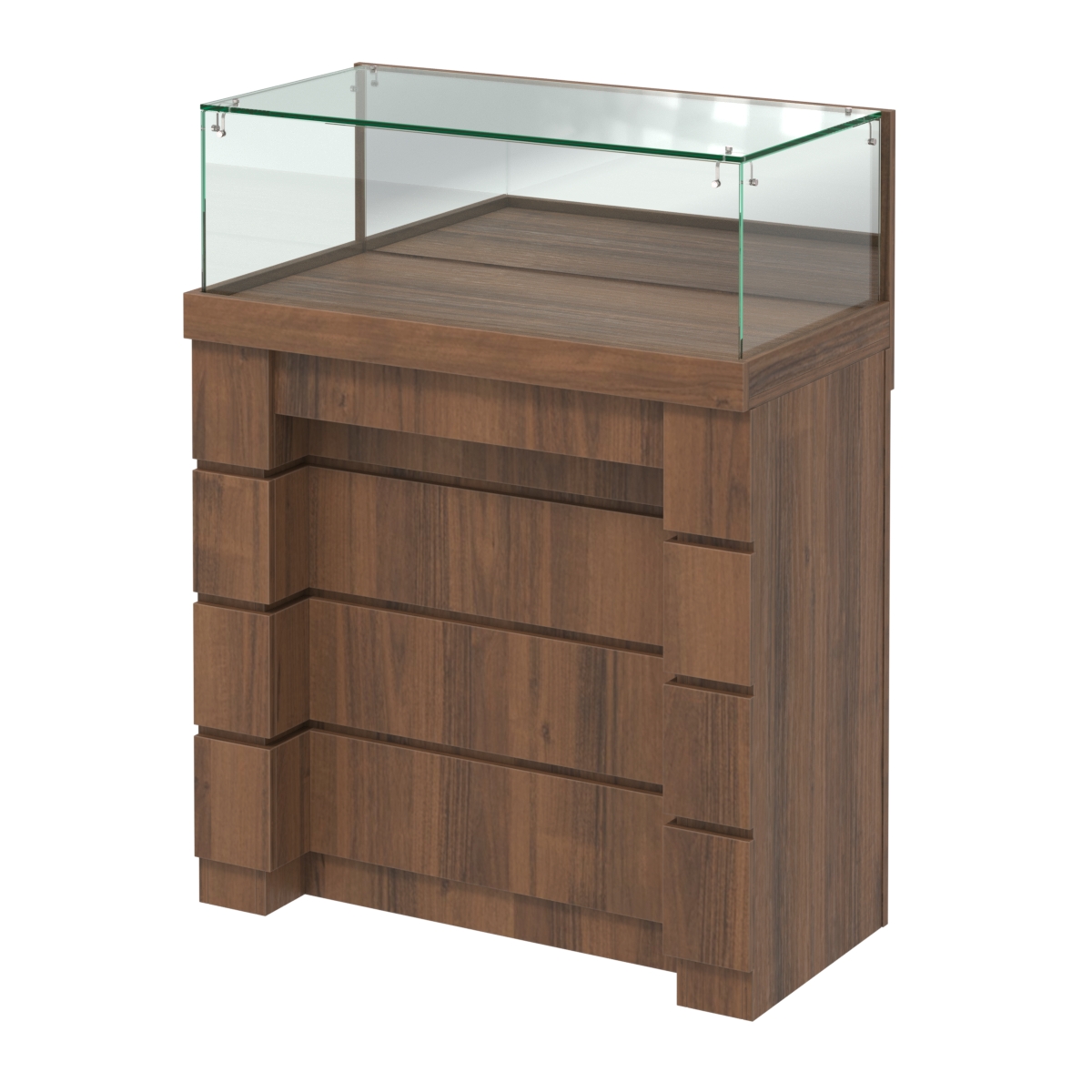 Торговый прилавок с утопленным фасадом широкий №УФ-1-900 Орех