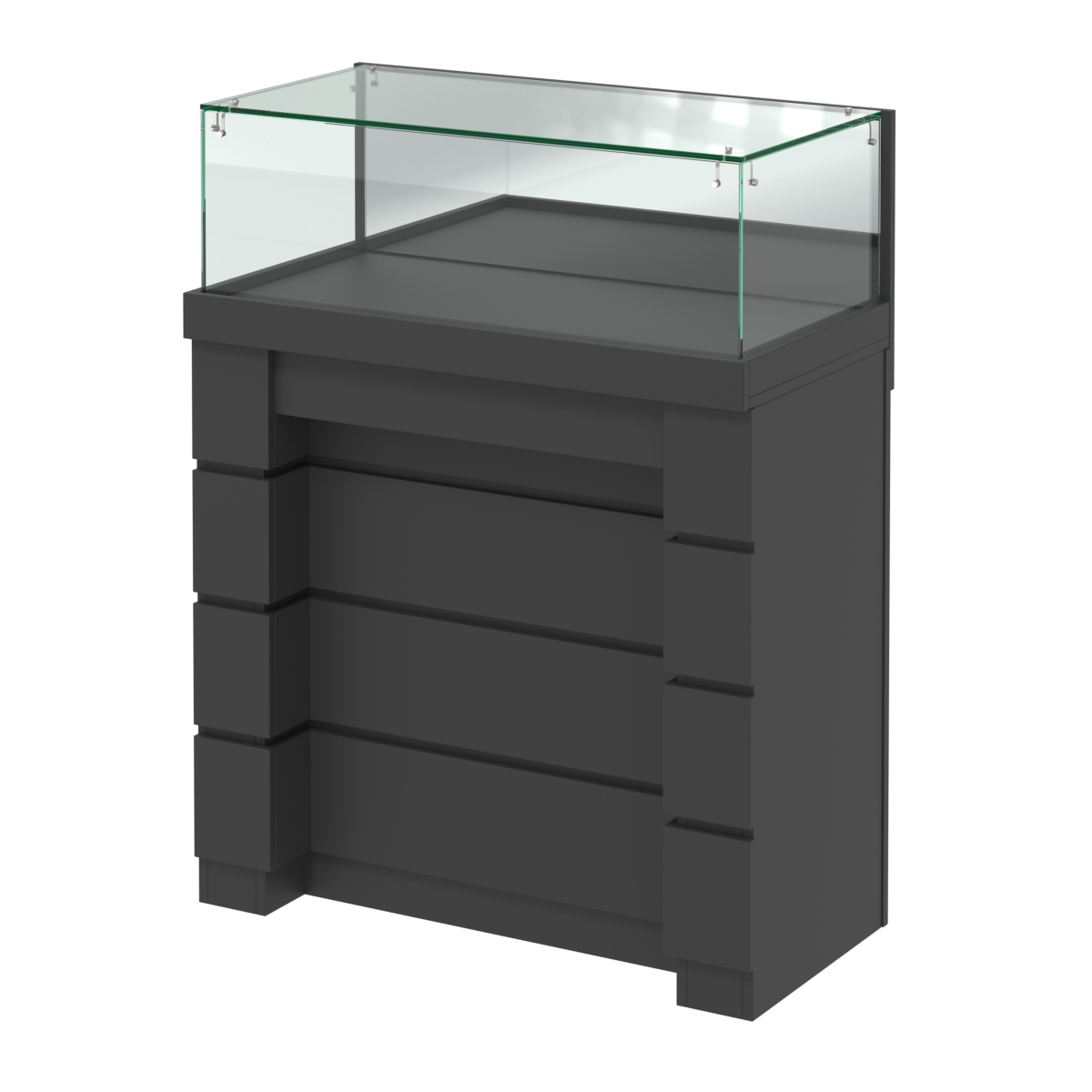 Торговый прилавок с утопленным фасадом широкий №УФ-1-900 Черный