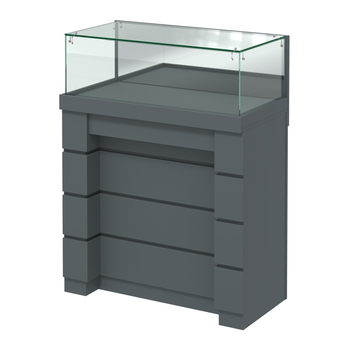 Торговый прилавок с утопленным фасадом широкий №УФ-1-900 Темно-Серый