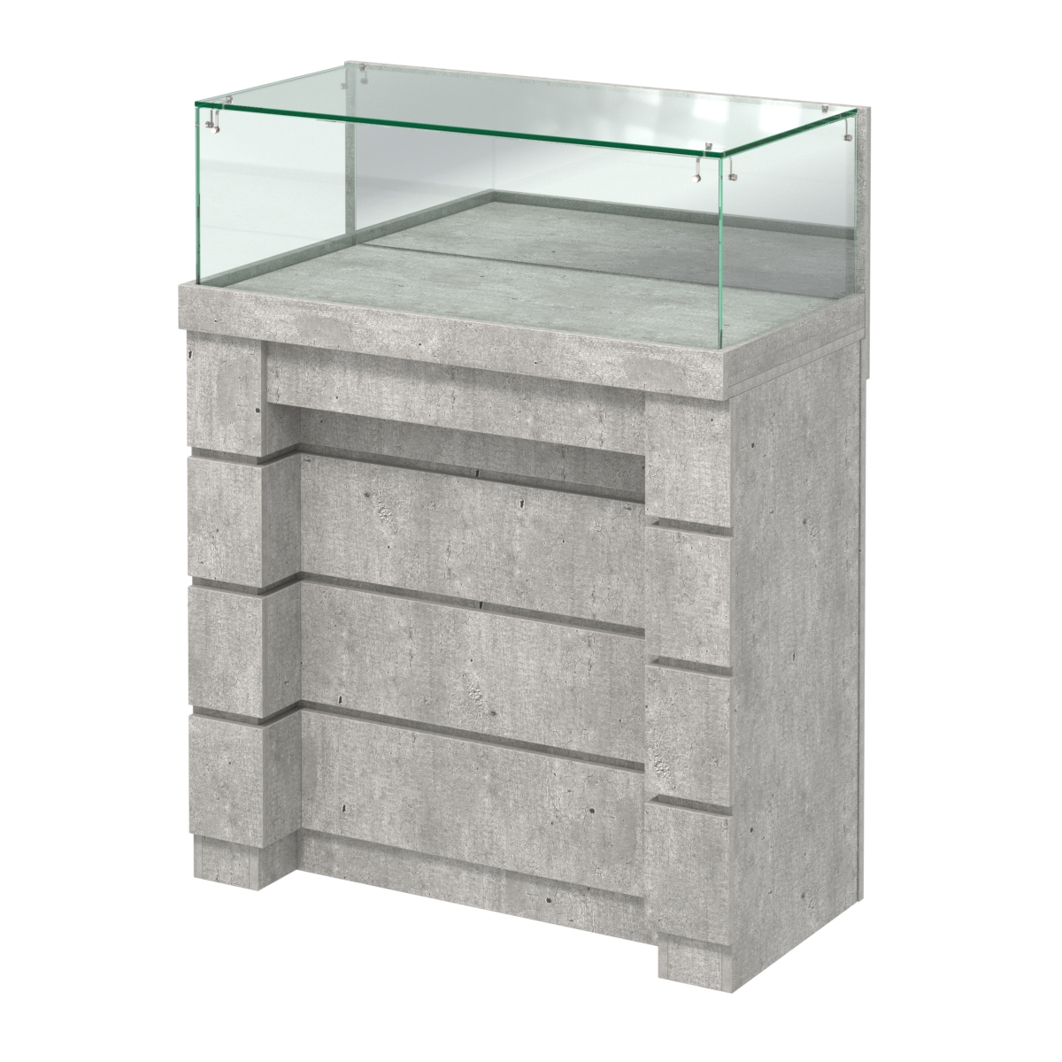 Торговый прилавок с утопленным фасадом широкий №УФ-1-900 Метрополитан Грей