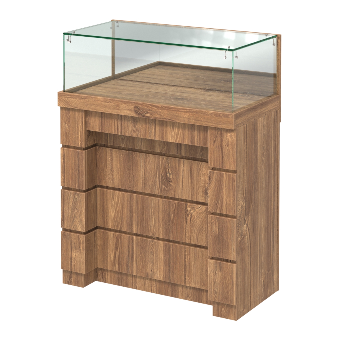 Торговый прилавок с утопленным фасадом широкий №УФ-1-900 Дуб Канзас коричневый