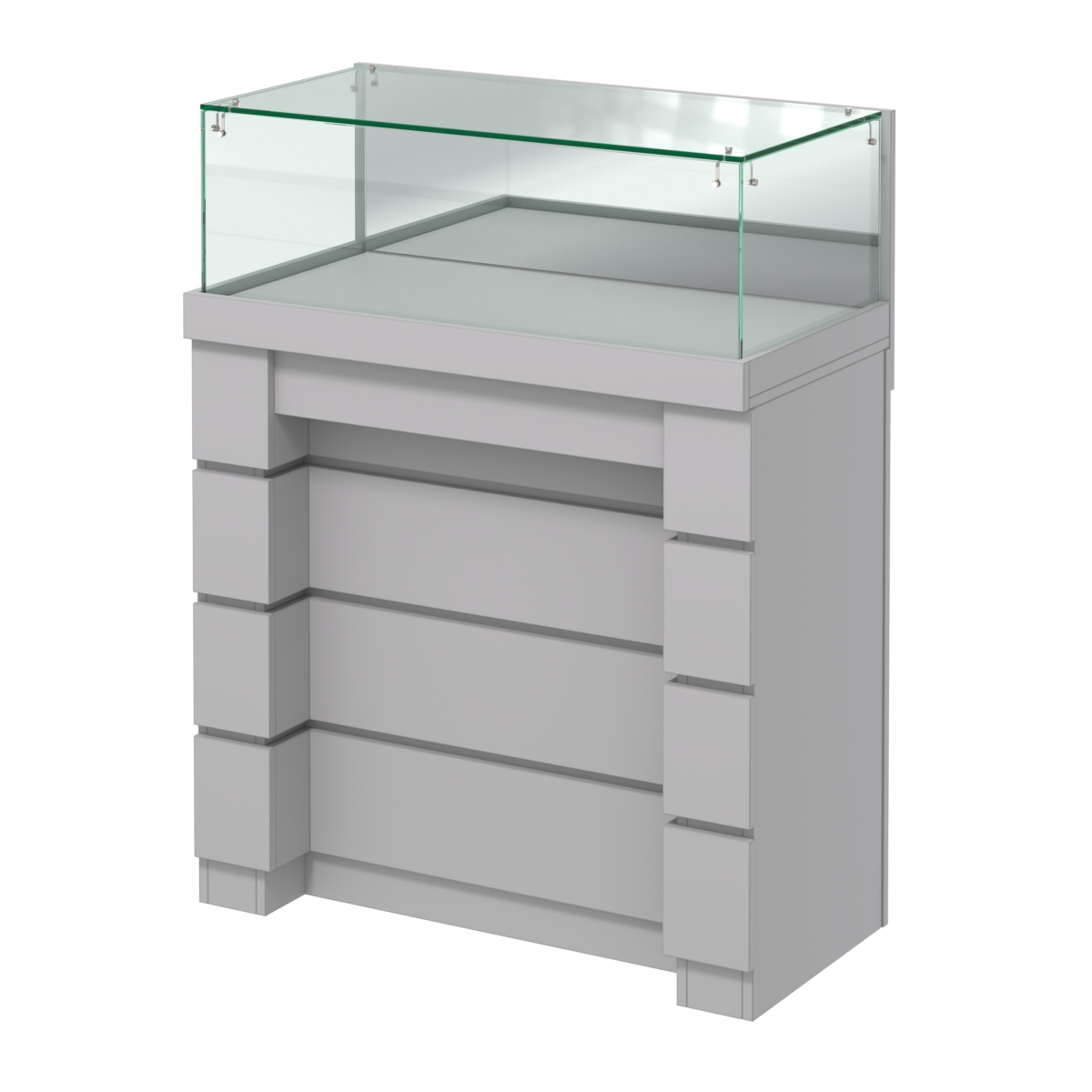 Торговый прилавок с утопленным фасадом прямоугольный №УФ-2-900 Серый