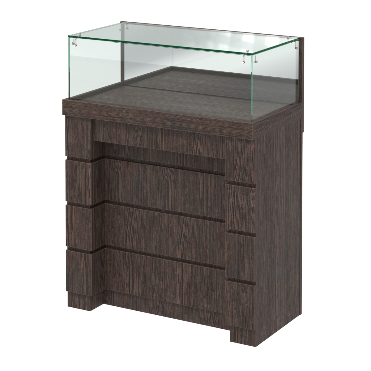 Торговый прилавок с утопленным фасадом прямоугольный №УФ-2-900 Дуб Венге