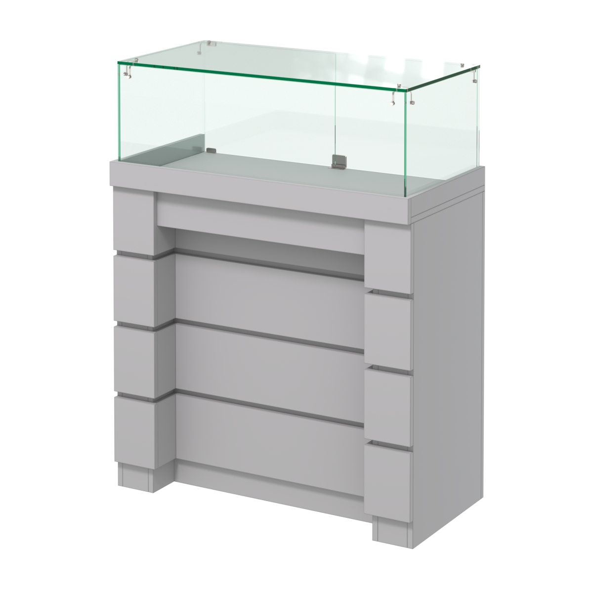 Торговый прилавок с утопленным фасадом и широкими ящиками №УФ-4-900 Серый